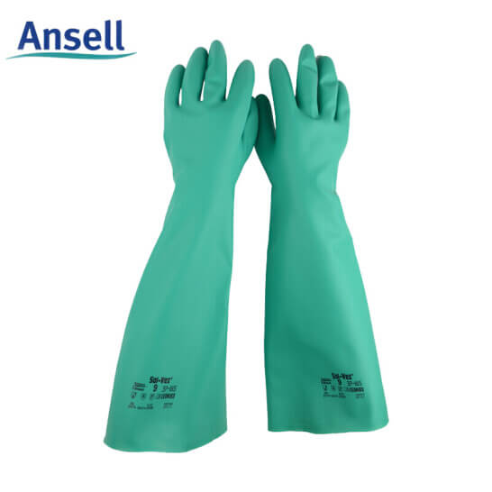 安思爾Ansell 37-185加長防化手套--廣州個(gè)體防護(hù)用品