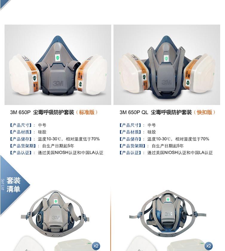 3M 650P塵毒呼吸防護套裝