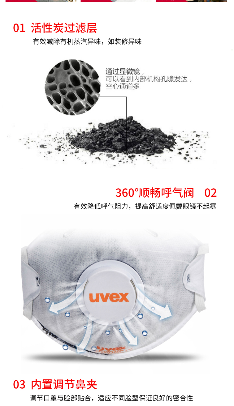 優(yōu)唯斯（UVEX）8732220 silv-Air2220 FFP2防塵口罩