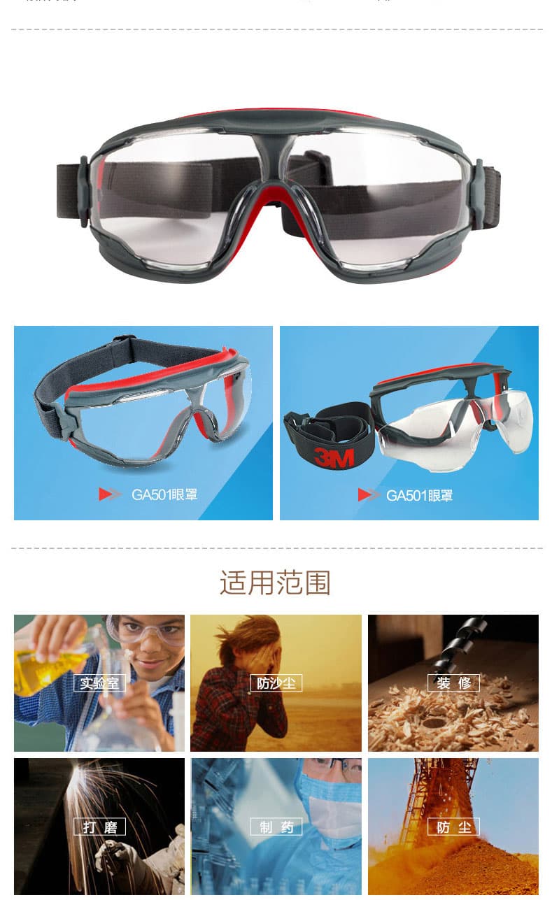 3M GA501防液體飛濺護目鏡--廣州眼罩供應(yīng)商