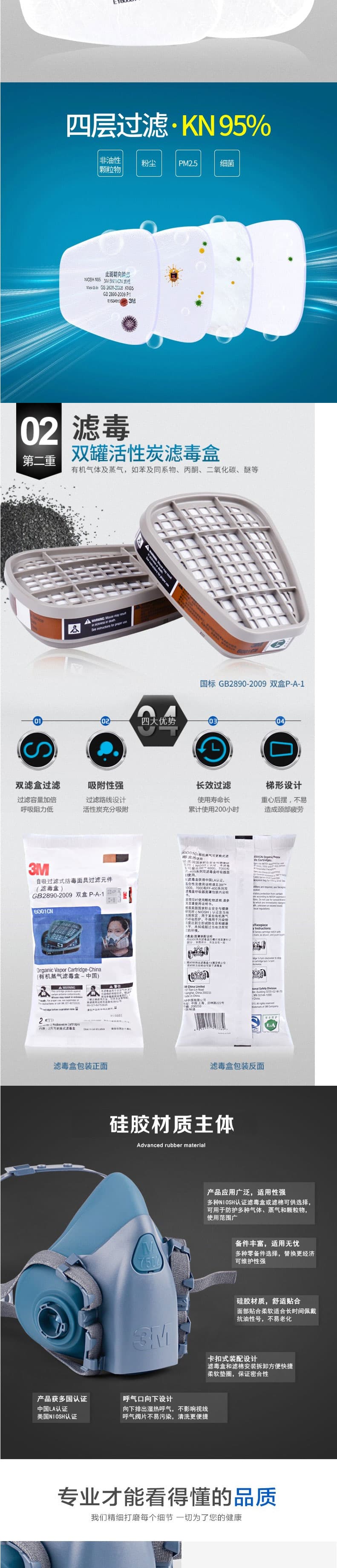 3M 7502 硅膠半面型防護(hù)面罩--廣州防毒面具供應(yīng)商