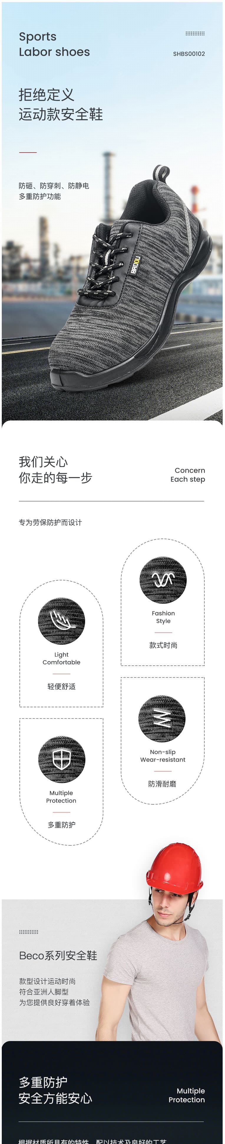 霍尼韋爾 Honeywell（巴固）SHBS00102 防靜電安全鞋 運(yùn)動(dòng)款